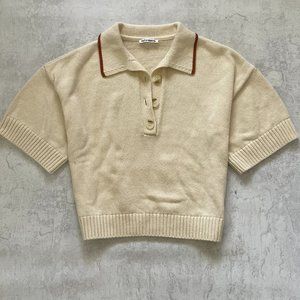 NWOT Reformation Boxy Knit S/S Polo